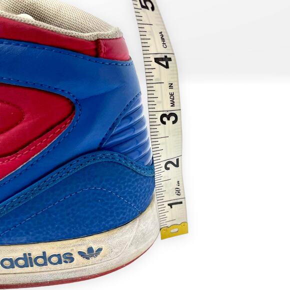 00s ADIDAS Vintage White Blue Court With Attitude High Top Sneaker Mens 6.5 - Picture 8 of 9